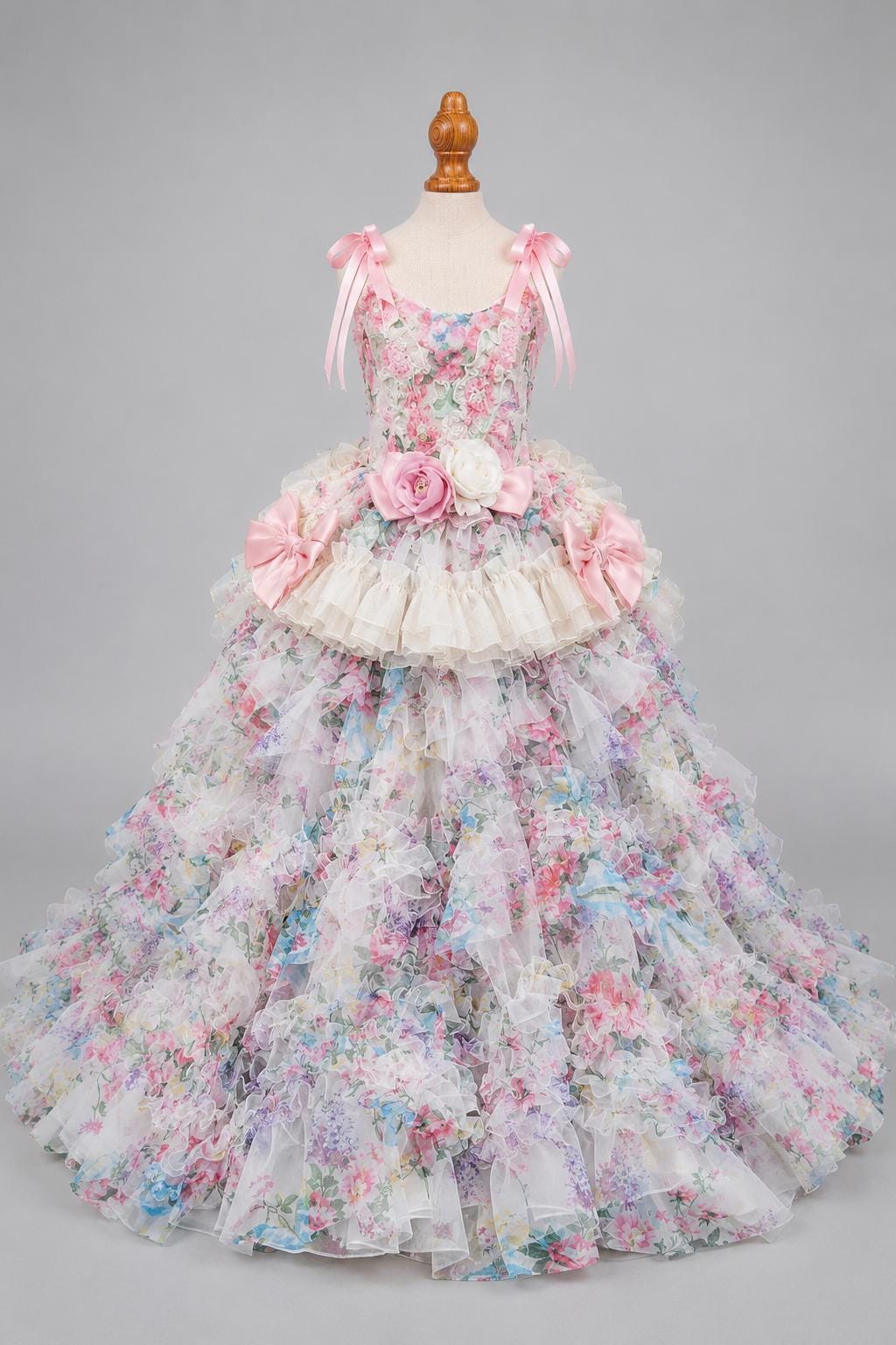 Arabella — Robe longue fleurie sur mannequin