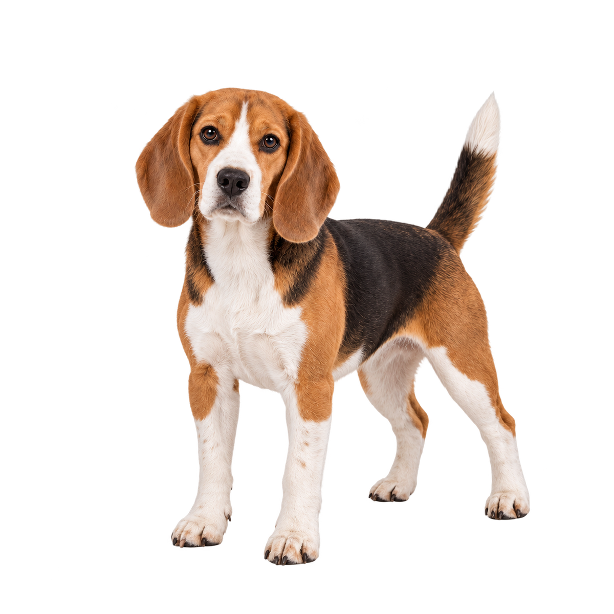 Black tan and white Beagle