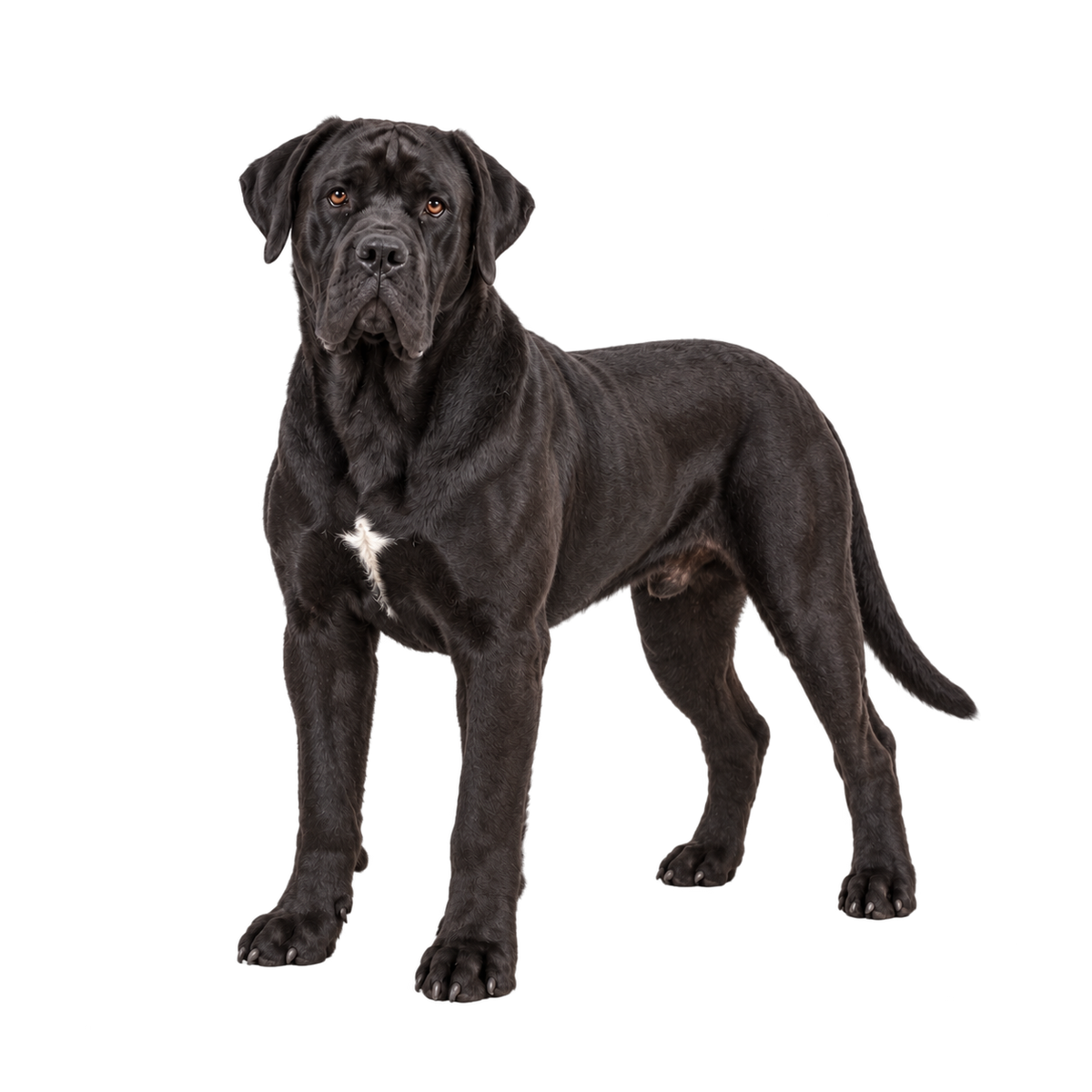 Black Cane Corso with natural ears