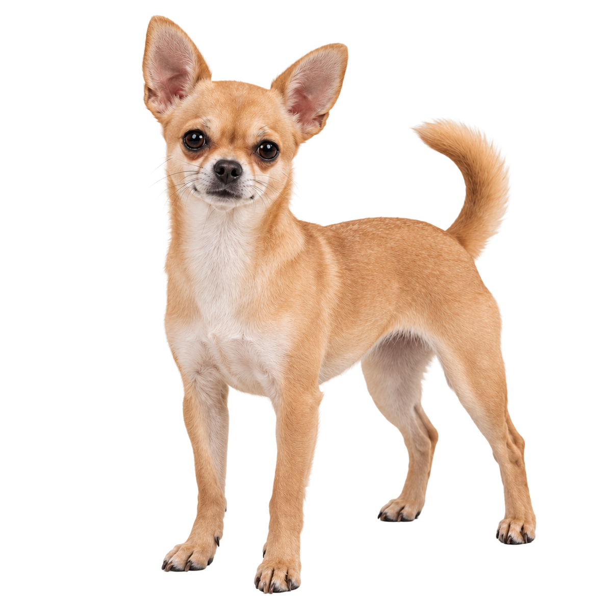 Fawn smooth-coated Chihuahua standing