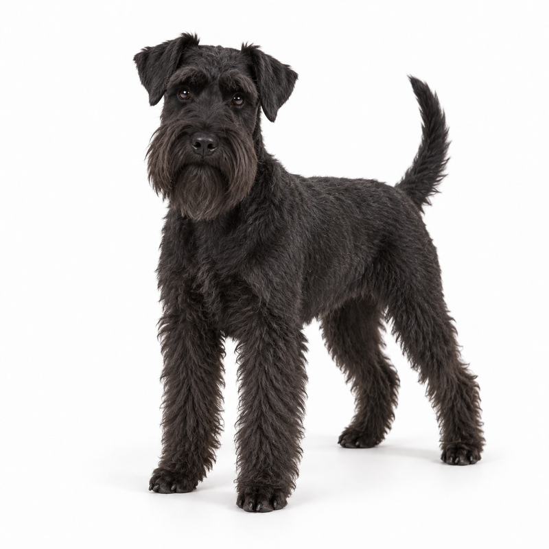 Black Miniature Schnauzer on a white background