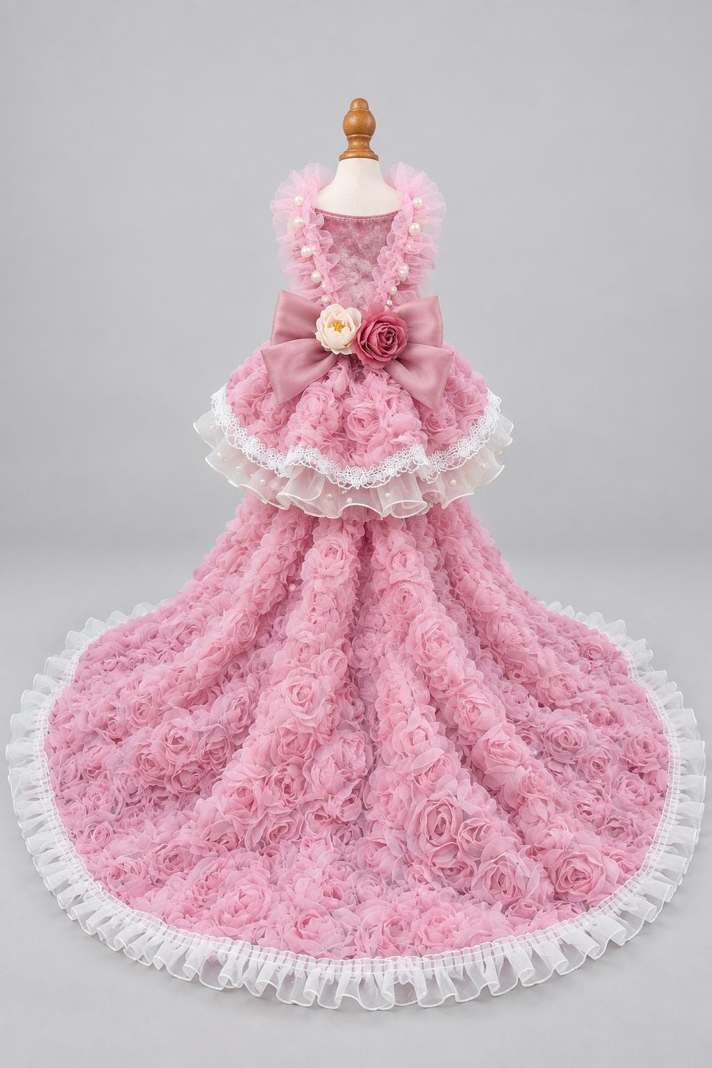 Rosalie — Pink long dress on a mannequin