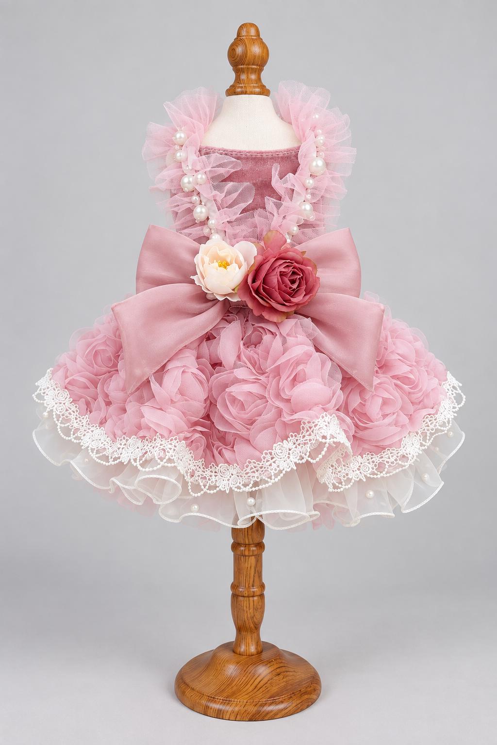 Rosalie — Pink short dress on a mannequin