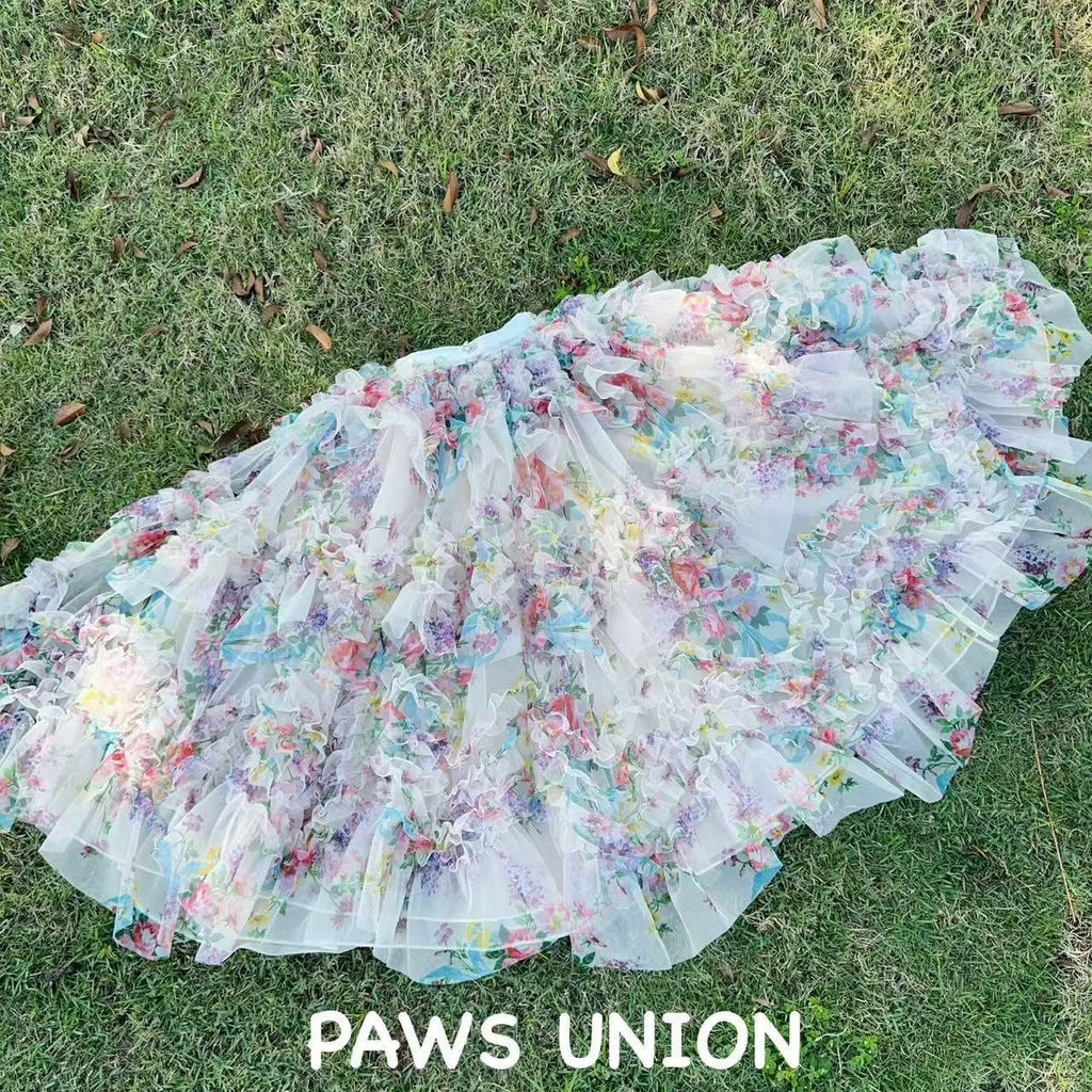 Coco Rosette Dog Wedding Gown, Floral Feather Tulle Dog Dress, Luxury Princess Ball Gown for Dogs, Pet Photoshoot Dress, Dog Pageant Outfit — product photograph 6 of 6.