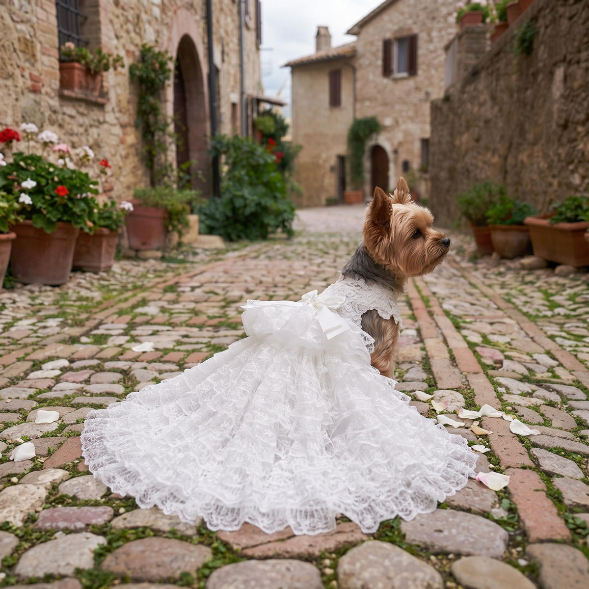 White Tulle Dog Wedding Dress — product image 4 of 9