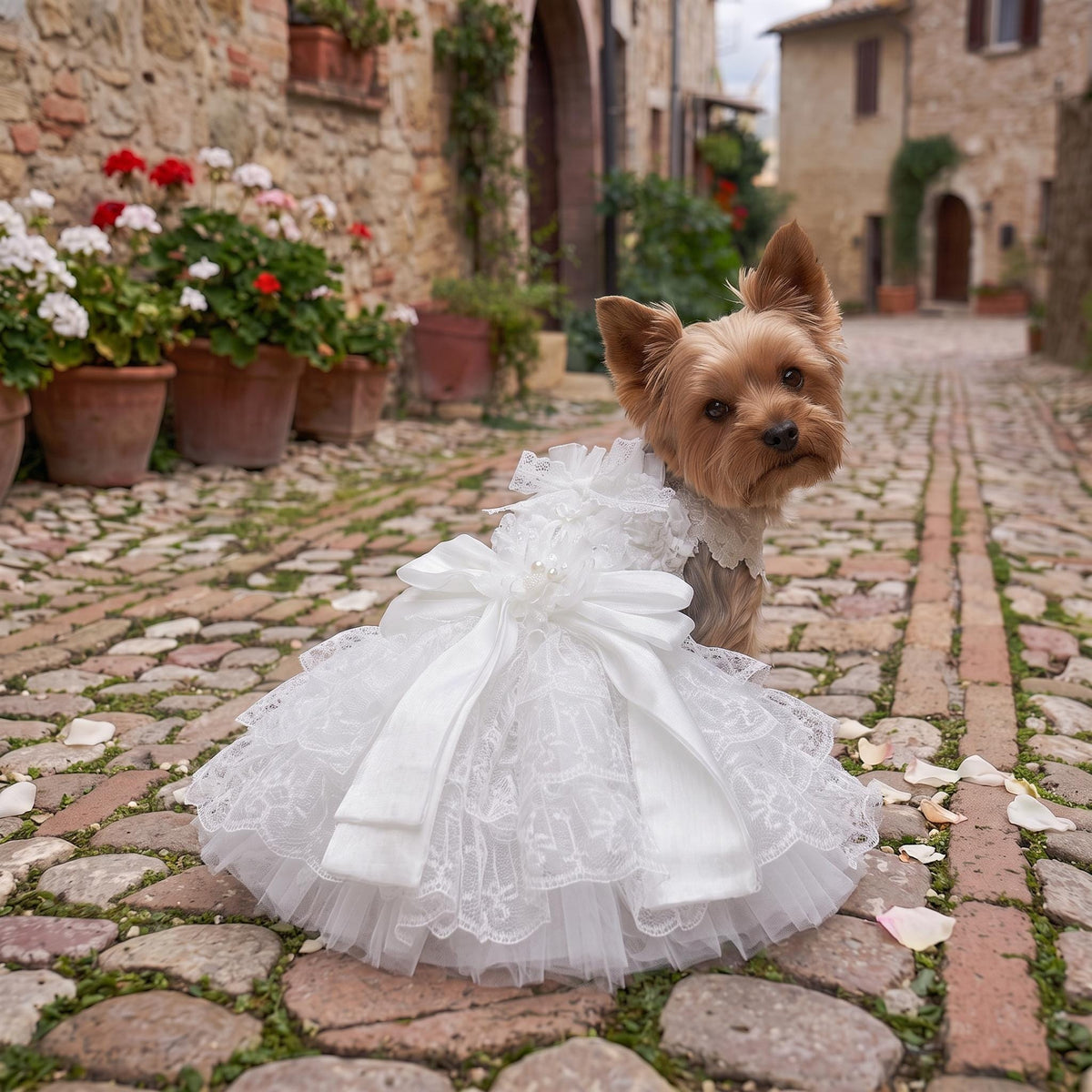 White Tulle Dog Wedding Dress — product image 6 of 9