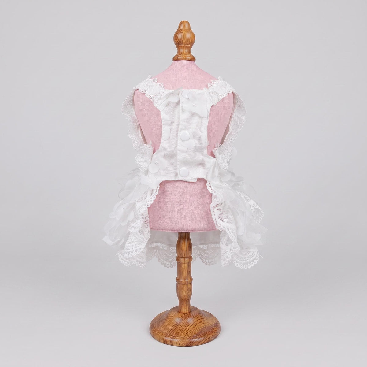 White Lace Dog Wedding Dress with Veil — product image 6 of 7