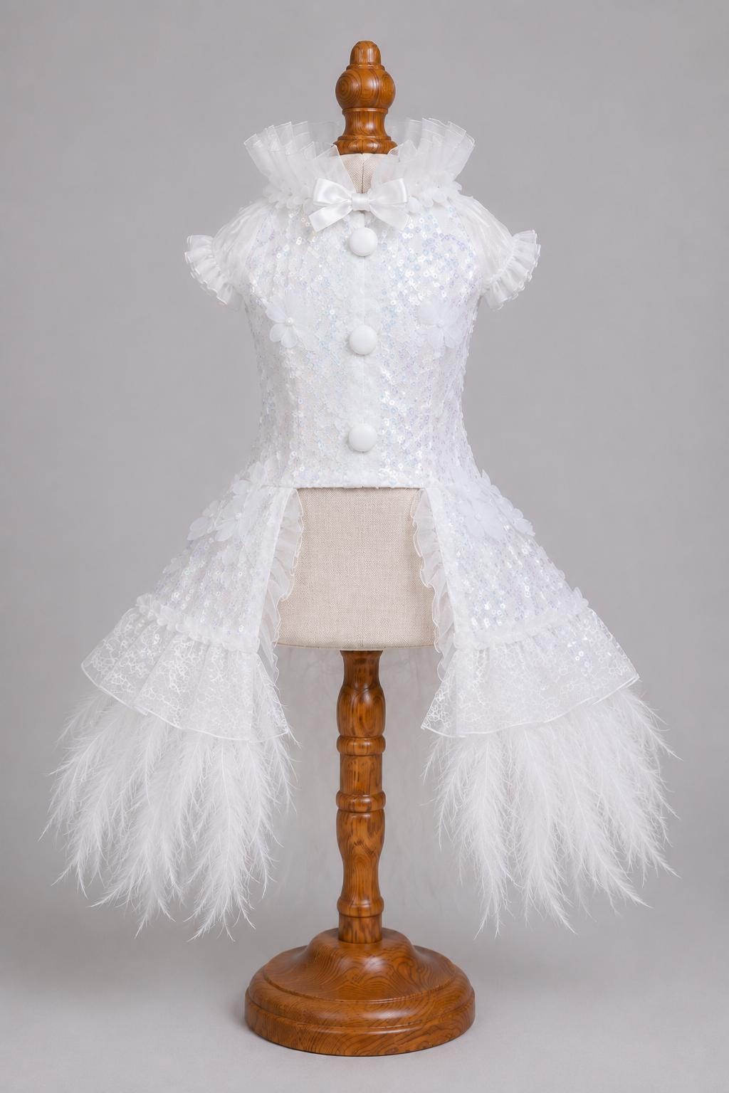 White Feather Dog Wedding Dress — product image 5 of 5