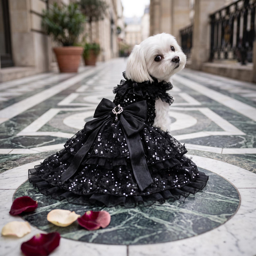 Josephine Black Gothic Dog Wedding Dress