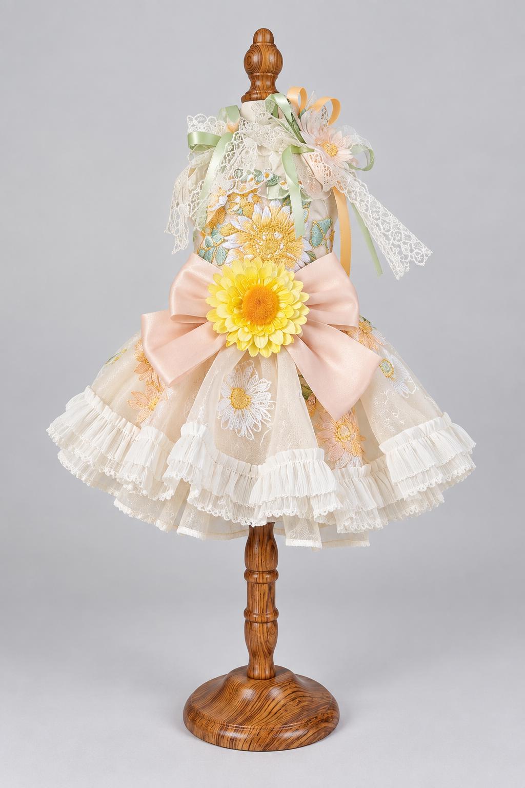 Sunflower Dog Wedding Gown with Ruffle Train — product image 4 of 5