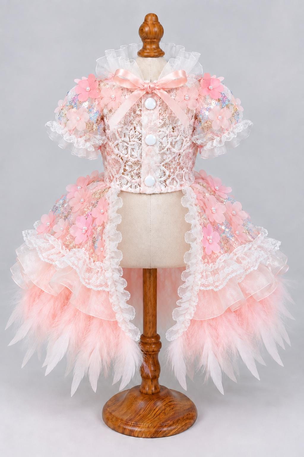 Pink Feather Dog Party Dress — product image 6 of 7