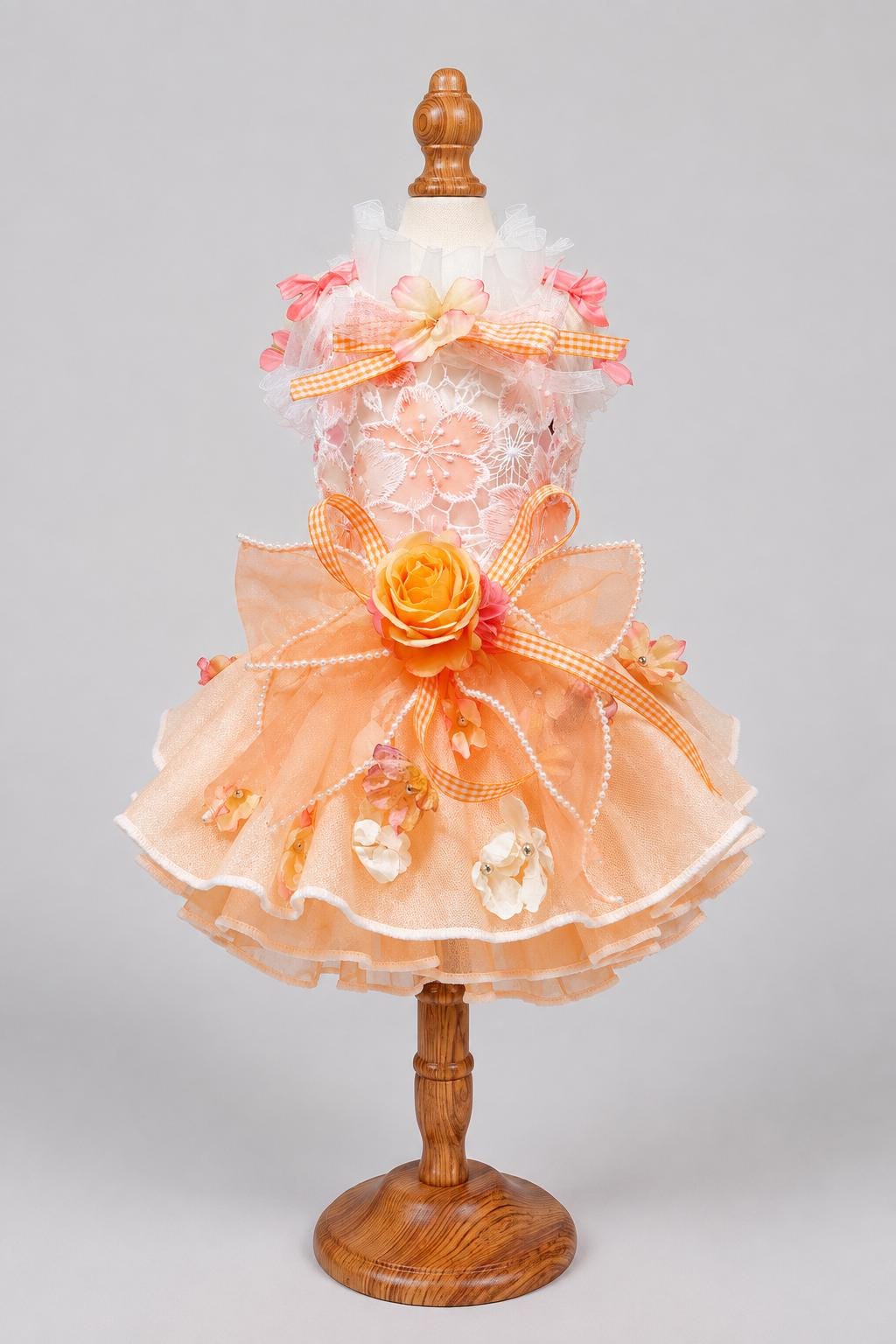 Robe florale orange pour chien — photo du produit 5 sur 6
