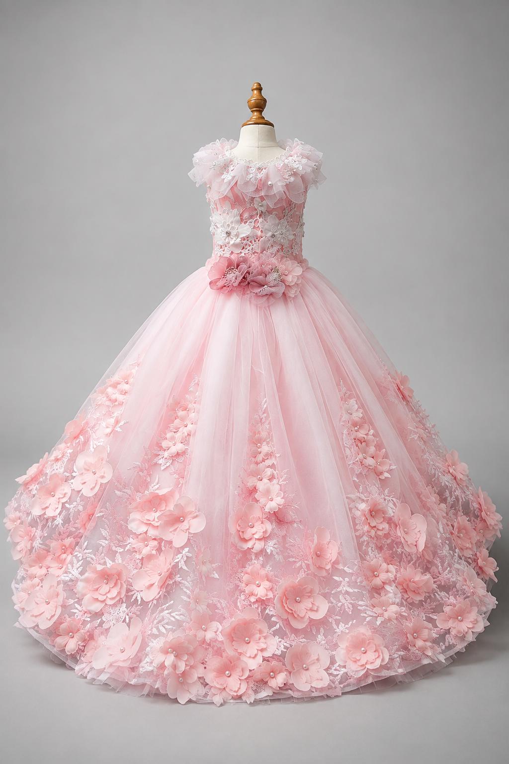 Pink Floral Dog Wedding Dress — product image 5 of 6