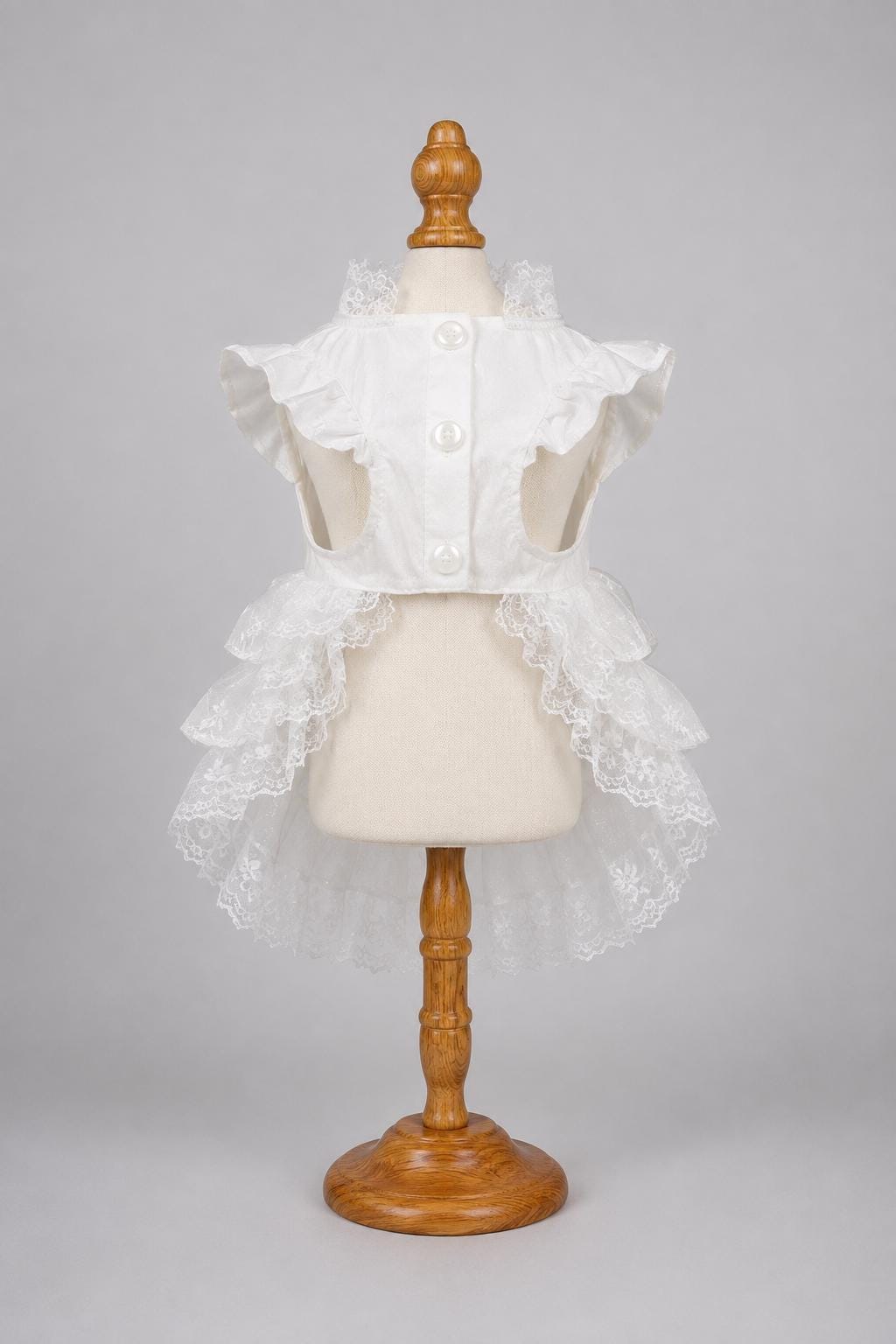White Dog Wedding Dress with Headband — product image 5 of 6