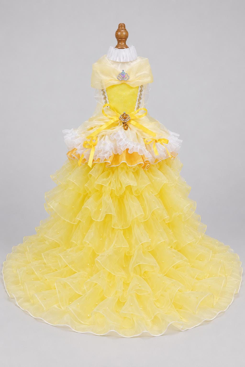 Yellow Ruffled Dog Wedding Ball Gown — product image 4 of 5