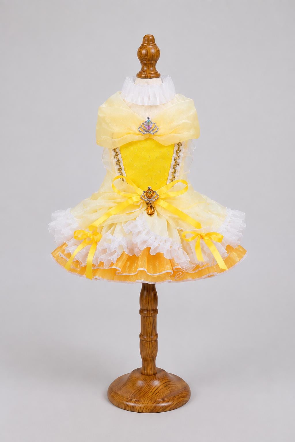 Yellow Ruffled Dog Wedding Ball Gown — product image 5 of 5