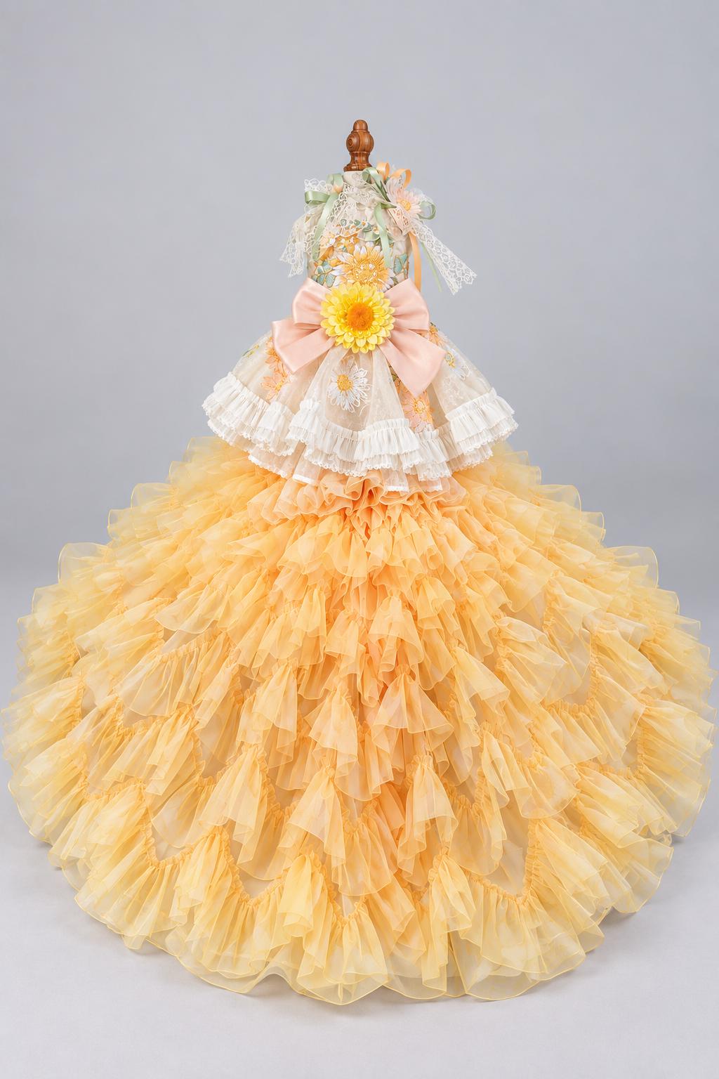 Sunflower Dog Wedding Gown with Ruffle Train — product image 5 of 5