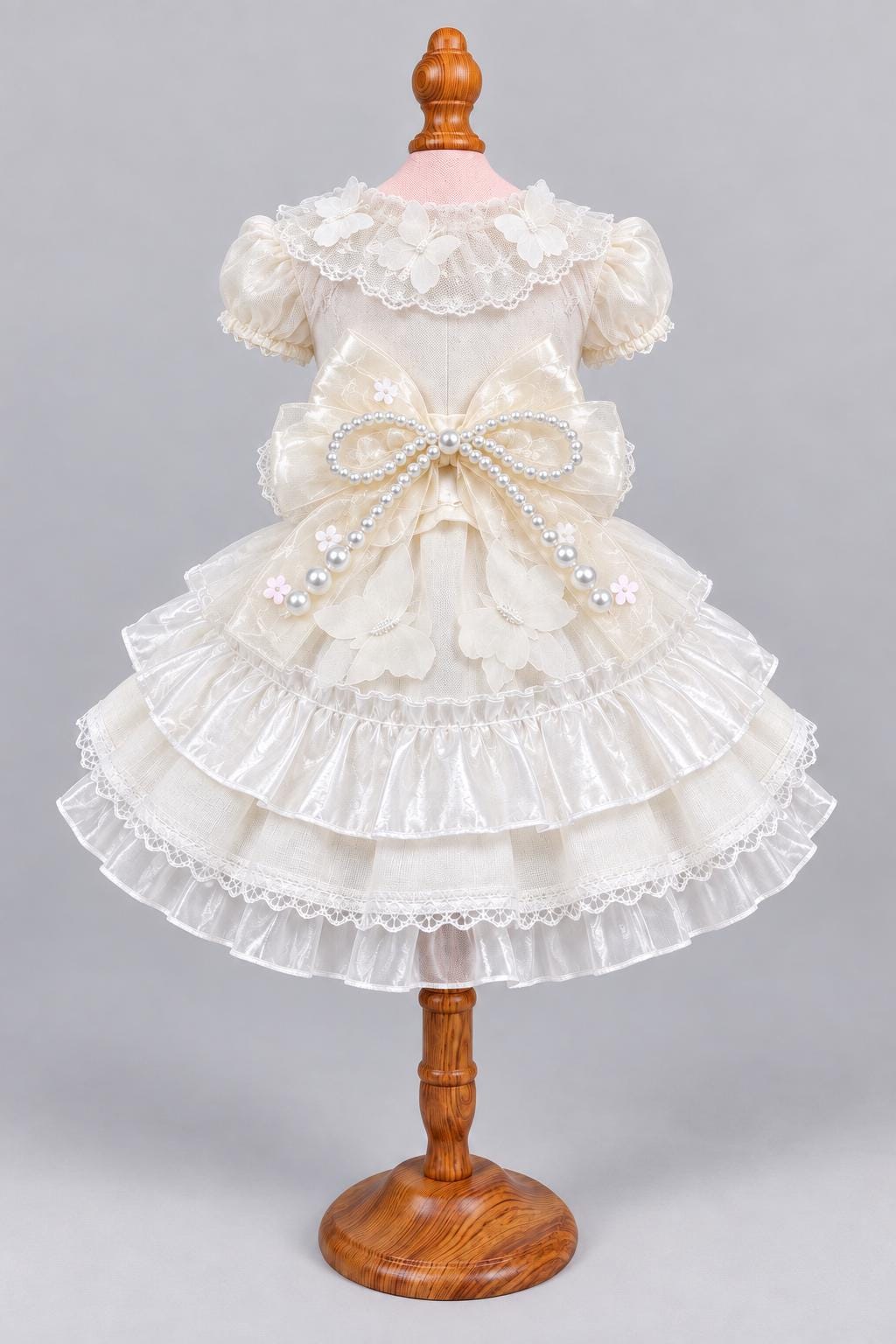 Cream Organza Dog Wedding Dress with Optional Hair Clip — product image 5 of 7